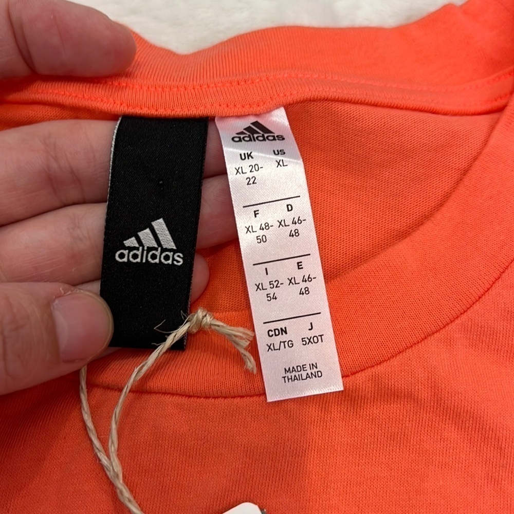 Adidas boyfriend tank size XL NWT coral/orange color crew neck 100% cotton - Picture 3 of 9